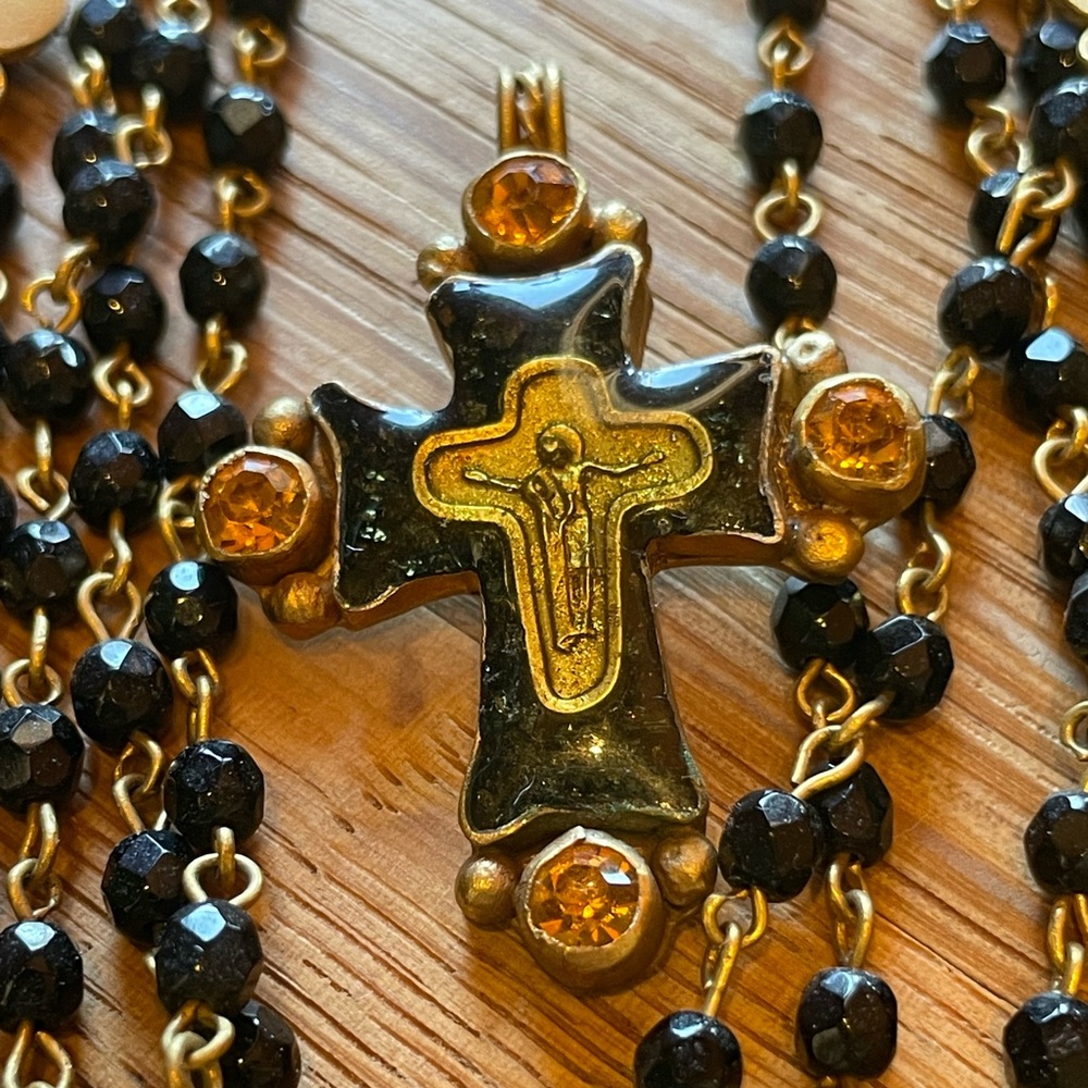 VSA Designs Maria Cross Medallion paired with the Magdalena necklace. Like new!